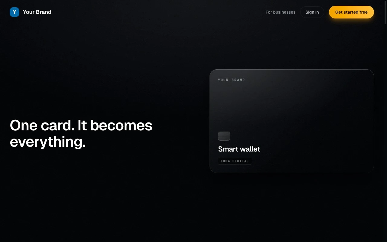 Customer wallet desktop preview with loyalty cards and points balance
