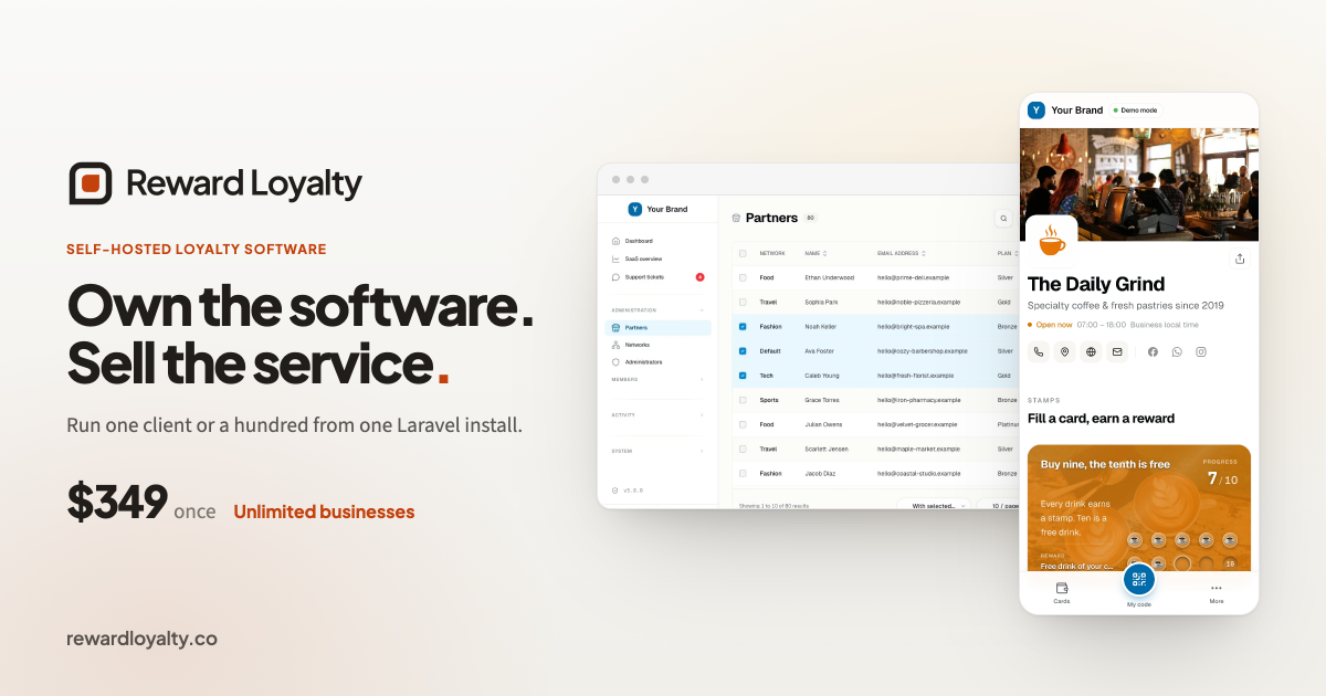 Light Reward Loyalty product card for agencies