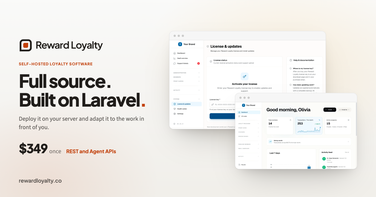 Light Reward Loyalty product card for developers