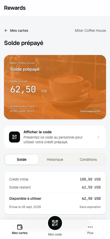Crédit prépayé : les clients voient leur solde restant.